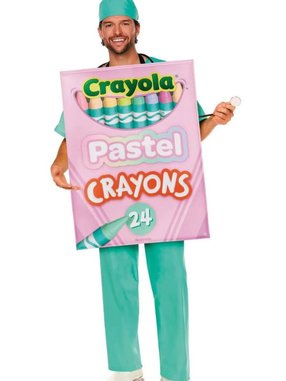 Adult Crayola Crayon Pastel Box Halloween Costume Quik Change OS 14+ Teen